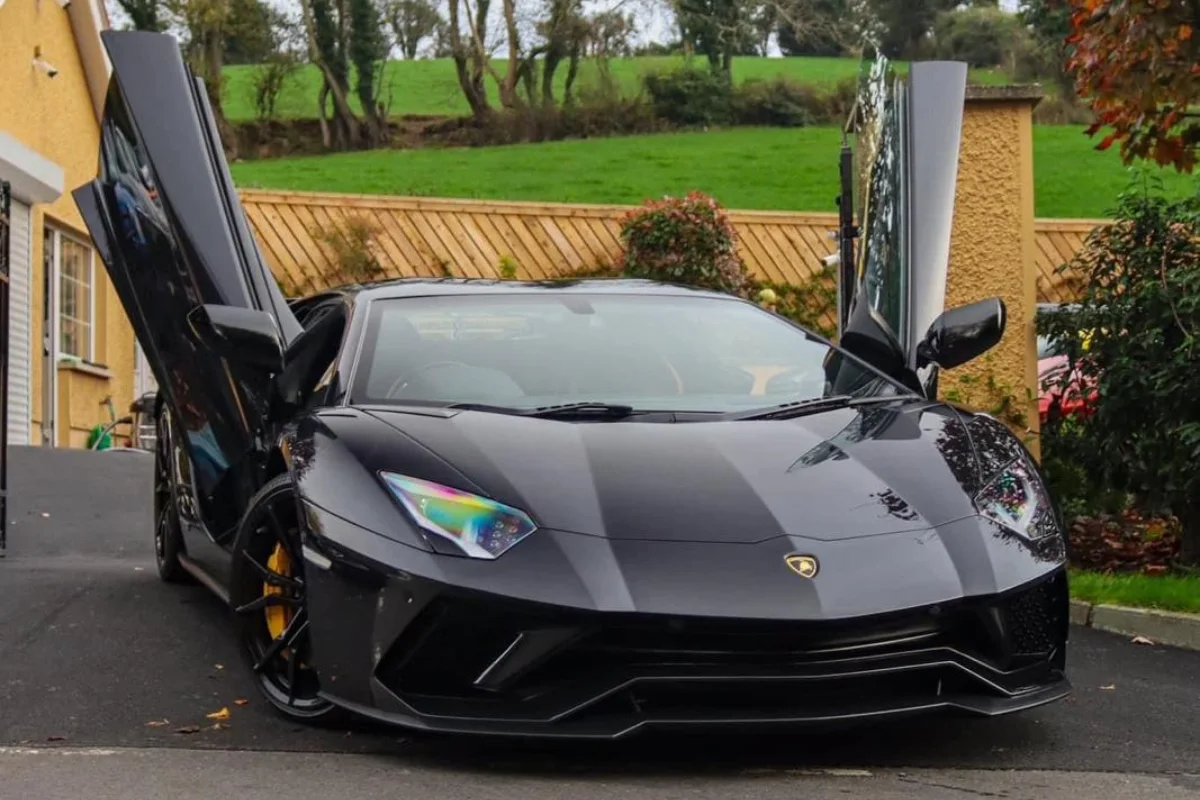Lamborghini Aventador S with its scissor doors open